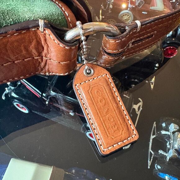 Coach Soho Green Brown Suede Leather Vintage Rare Purse Handbag Y2k 90s - Picture 3 of 8